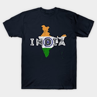 India Map and Flag Souvenir T-Shirt